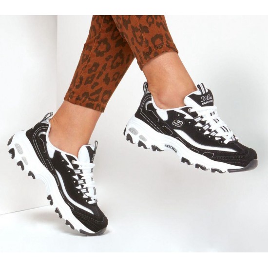 Skechers D'Lites Biggest Fan Black/White Women