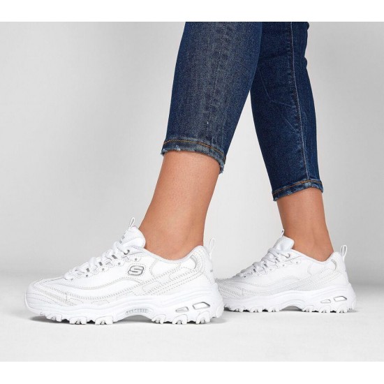 Skechers D'Lites Fresh Start White/Silver Women