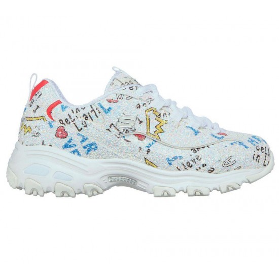 Skechers D'Lites Luv Story White/Multicolor Women