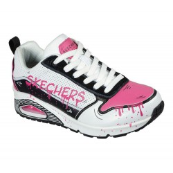 Skechers Uno Drip Dry White/Black/Pink Women