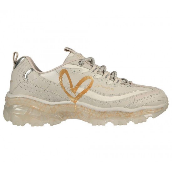 Skechers x JGoldcrown: D'Lites Crystal Love Keep Beige Women