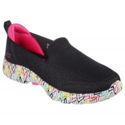 Skechers x JGoldcrown: GOwalk 6 Iconic Hearts Black/Multicolor Women